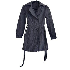 Peppe Peluso Women's Long Sleeve Black Trench Coat Size S